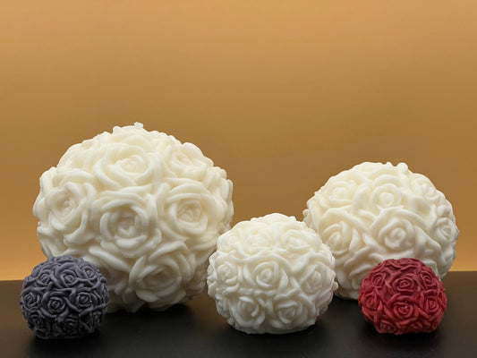 Roseball candle set